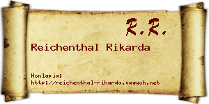 Reichenthal Rikarda névjegykártya